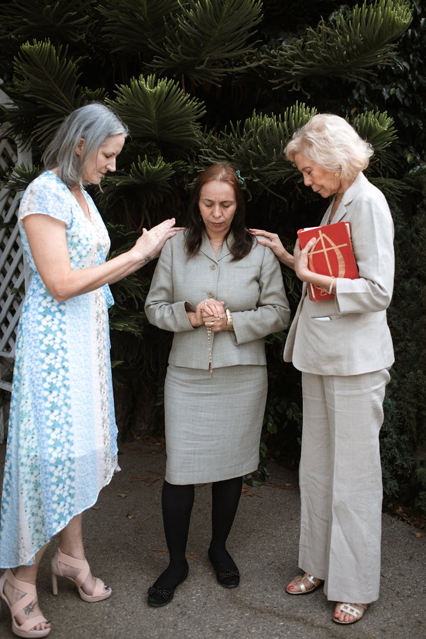 women praying together